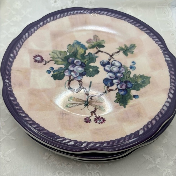 3 Tracy Porters The  Claret Collection salad plates - Picture 1 of 4